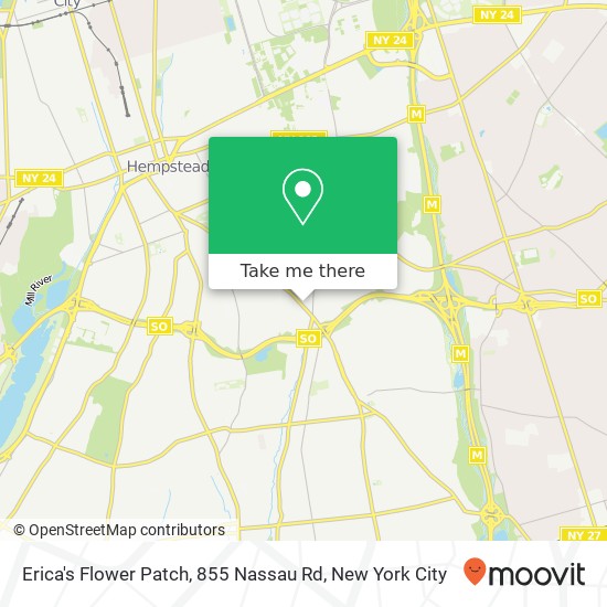 Mapa de Erica's Flower Patch, 855 Nassau Rd