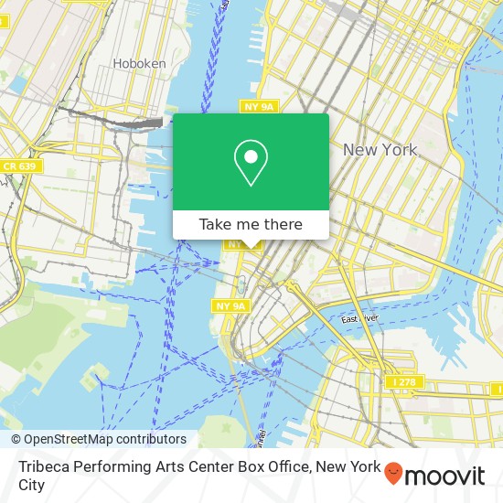 Tribeca Performing Arts Center Box Office map