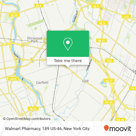 Mapa de Walmart Pharmacy, 189 US-46