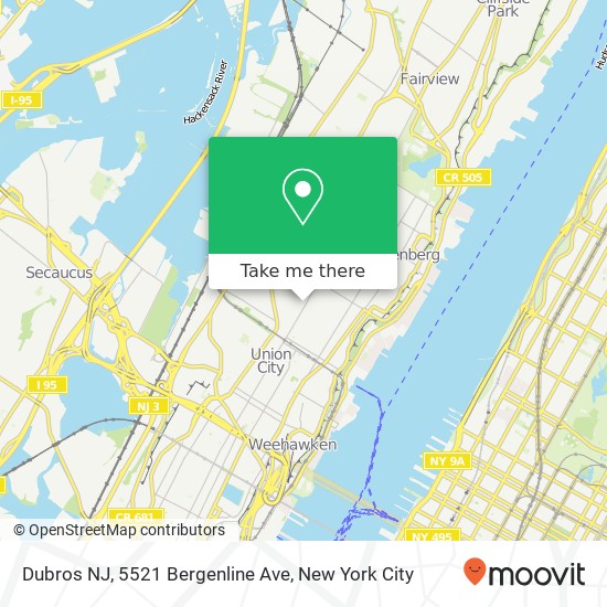Mapa de Dubros NJ, 5521 Bergenline Ave