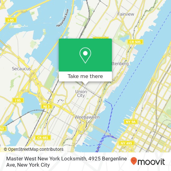 Mapa de Master West New York Locksmith, 4925 Bergenline Ave