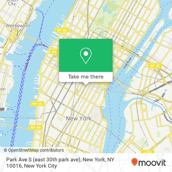 Mapa de Park Ave S (east 30th park ave), New York, NY 10016