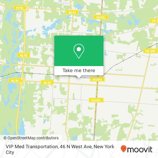 Mapa de VIP Med Transportation, 46 N West Ave