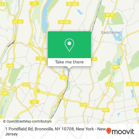 Mapa de 1 Pondfield Rd, Bronxville, NY 10708