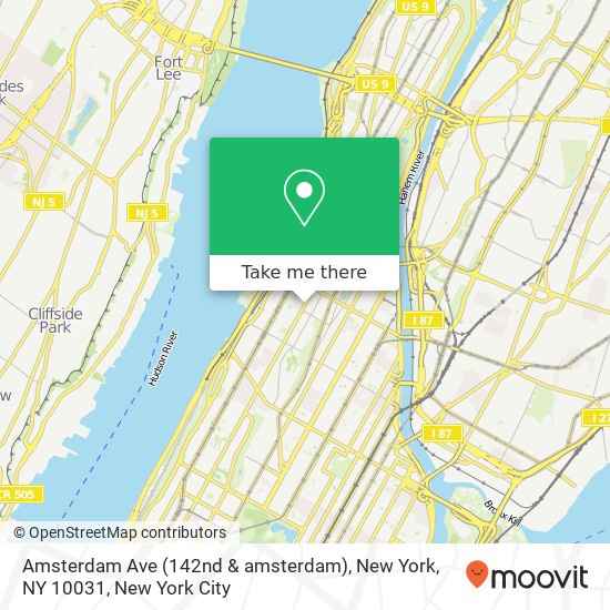 Mapa de Amsterdam Ave (142nd & amsterdam), New York, NY 10031