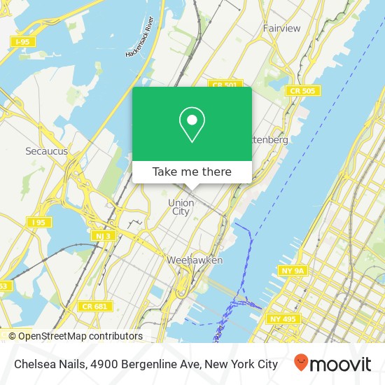 Mapa de Chelsea Nails, 4900 Bergenline Ave