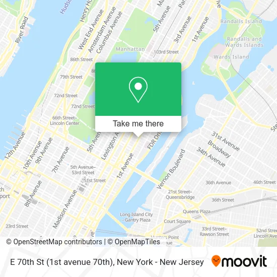 E 70th St (1st avenue 70th) map