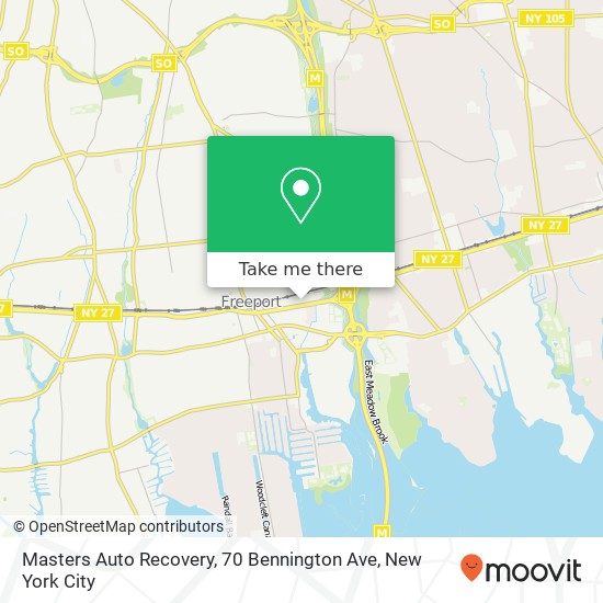 Mapa de Masters Auto Recovery, 70 Bennington Ave