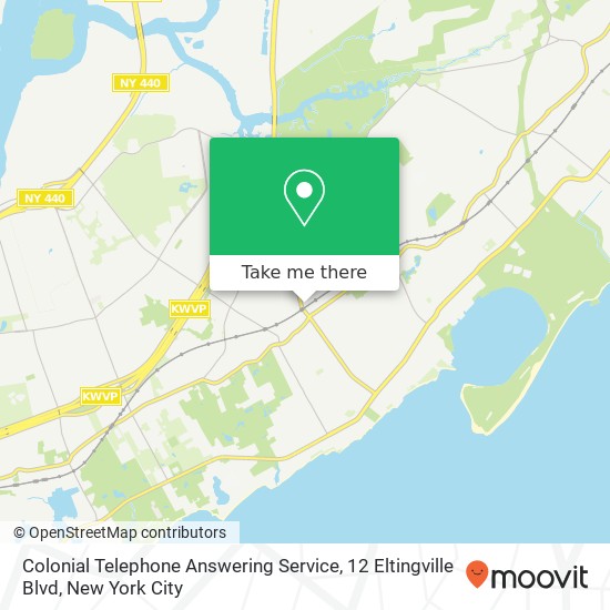 Mapa de Colonial Telephone Answering Service, 12 Eltingville Blvd