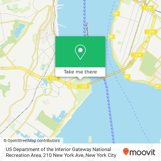 US Department of the Interior Gateway National Recreation Area, 210 New York Ave map
