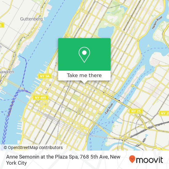 Mapa de Anne Semonin at the Plaza Spa, 768 5th Ave