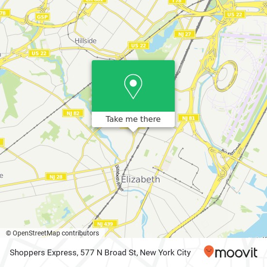 Mapa de Shoppers Express, 577 N Broad St