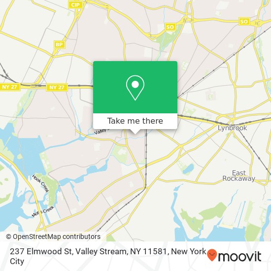 Mapa de 237 Elmwood St, Valley Stream, NY 11581