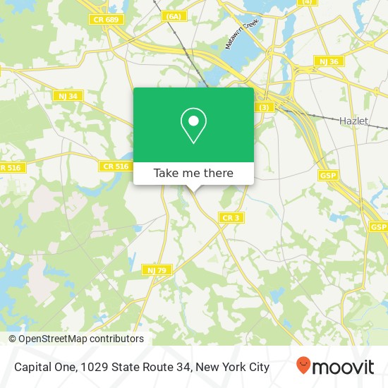 Mapa de Capital One, 1029 State Route 34