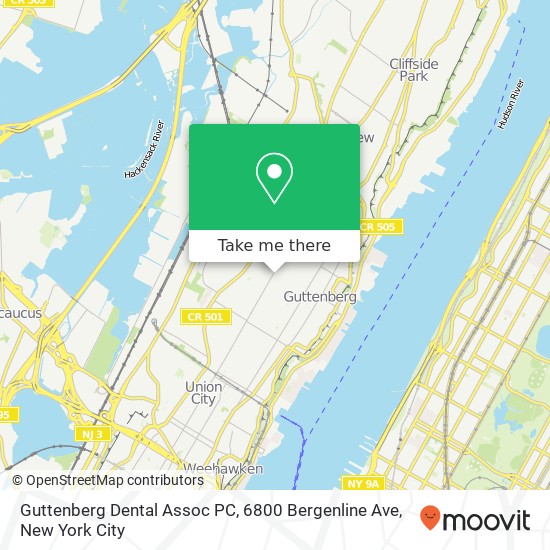 Guttenberg Dental Assoc PC, 6800 Bergenline Ave map