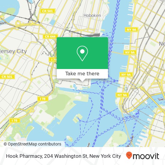 Mapa de Hook Pharmacy, 204 Washington St