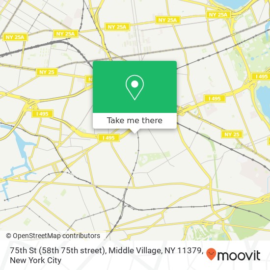 75th St (58th 75th street), Middle Village, NY 11379 map