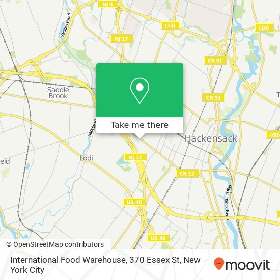 Mapa de International Food Warehouse, 370 Essex St