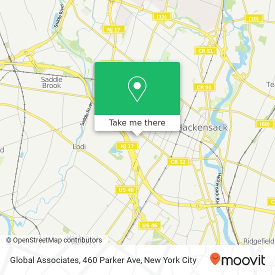Mapa de Global Associates, 460 Parker Ave