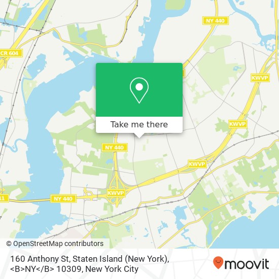 Mapa de 160 Anthony St, Staten Island (New York), <B>NY< / B> 10309