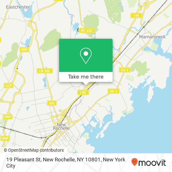 Mapa de 19 Pleasant St, New Rochelle, NY 10801