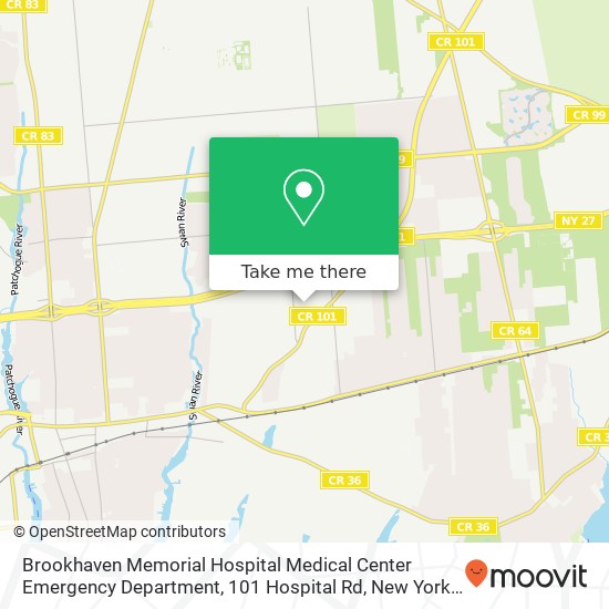 Mapa de Brookhaven Memorial Hospital Medical Center Emergency Department, 101 Hospital Rd