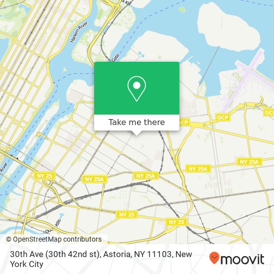 Mapa de 30th Ave (30th 42nd st), Astoria, NY 11103