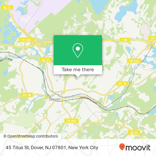 Mapa de 45 Titus St, Dover, NJ 07801
