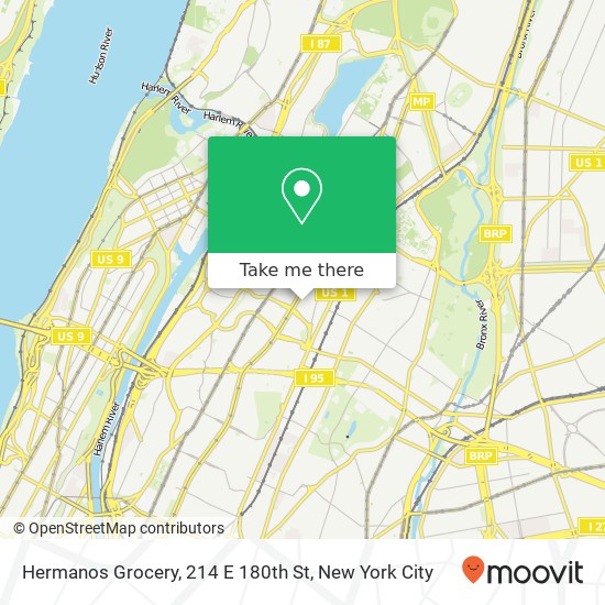 Mapa de Hermanos Grocery, 214 E 180th St