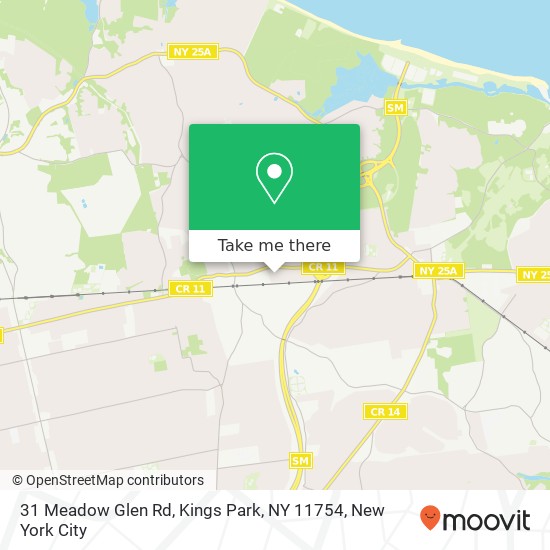 Mapa de 31 Meadow Glen Rd, Kings Park, NY 11754