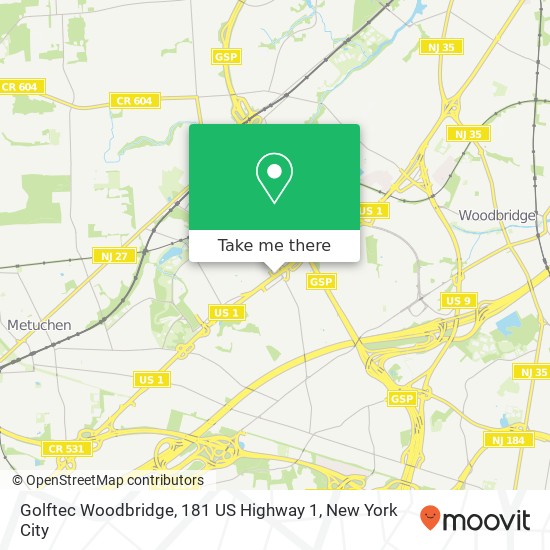 Mapa de Golftec Woodbridge, 181 US Highway 1