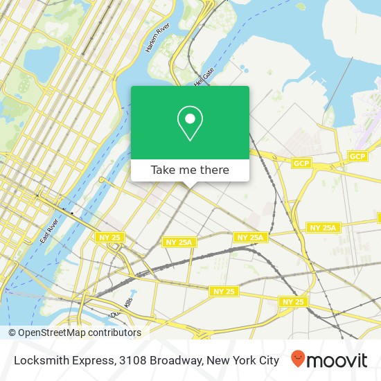 Locksmith Express, 3108 Broadway map