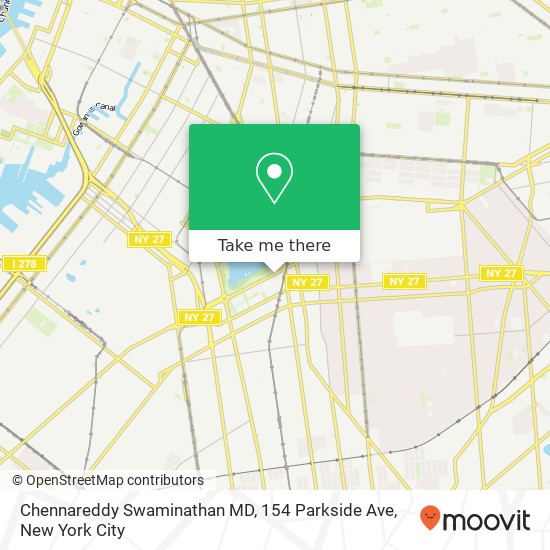 Mapa de Chennareddy Swaminathan MD, 154 Parkside Ave