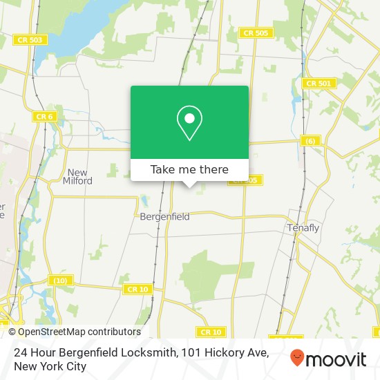 24 Hour Bergenfield Locksmith, 101 Hickory Ave map