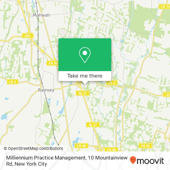 Milliennium Practice Management, 10 Mountainview Rd map