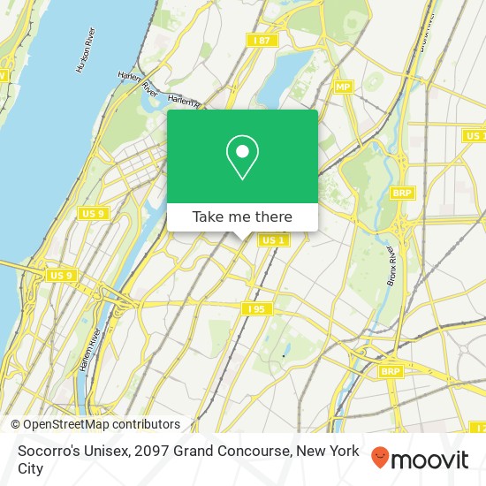 Mapa de Socorro's Unisex, 2097 Grand Concourse