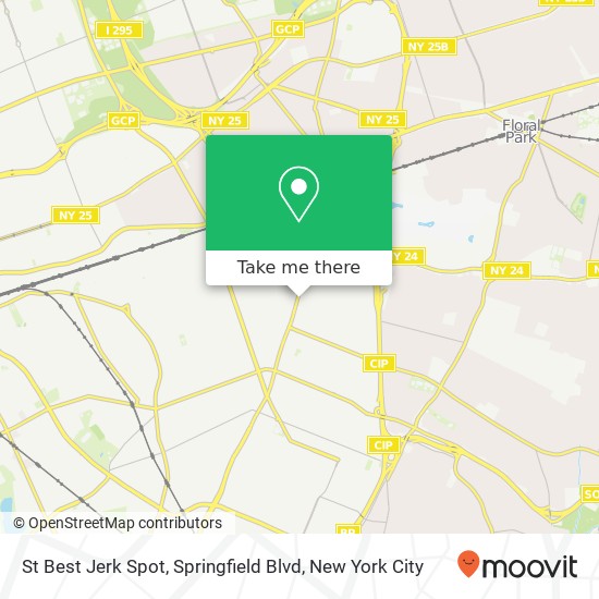 St Best Jerk Spot, Springfield Blvd map