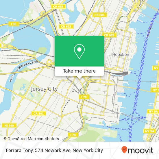 Mapa de Ferrara Tony, 574 Newark Ave