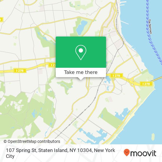 Mapa de 107 Spring St, Staten Island, NY 10304