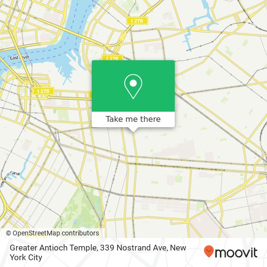 Mapa de Greater Antioch Temple, 339 Nostrand Ave