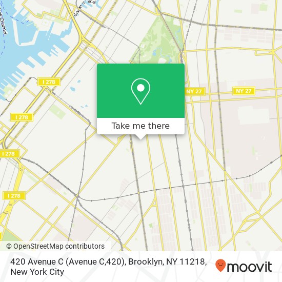 Mapa de 420 Avenue C (Avenue C,420), Brooklyn, NY 11218