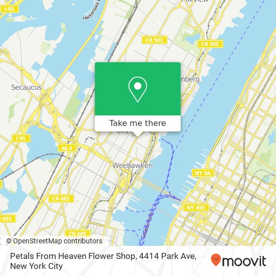 Mapa de Petals From Heaven Flower Shop, 4414 Park Ave
