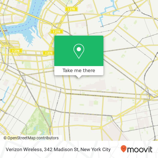 Mapa de Verizon Wireless, 342 Madison St