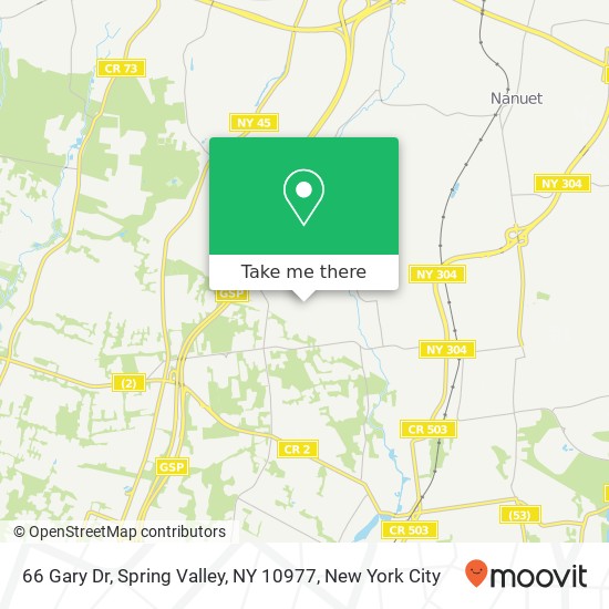 Mapa de 66 Gary Dr, Spring Valley, NY 10977