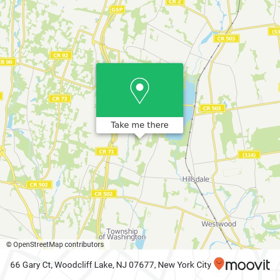 Mapa de 66 Gary Ct, Woodcliff Lake, NJ 07677