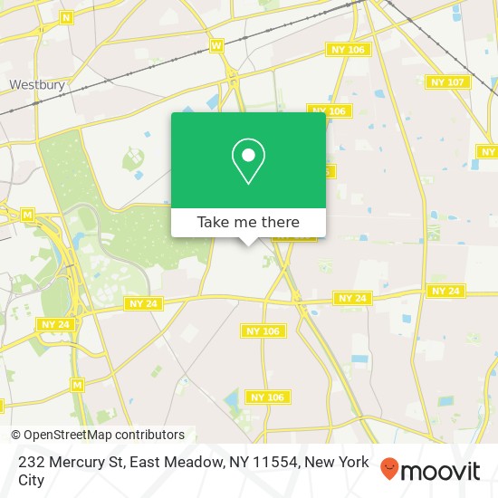 Mapa de 232 Mercury St, East Meadow, NY 11554
