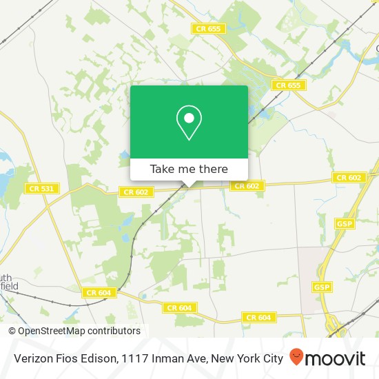 Mapa de Verizon Fios Edison, 1117 Inman Ave