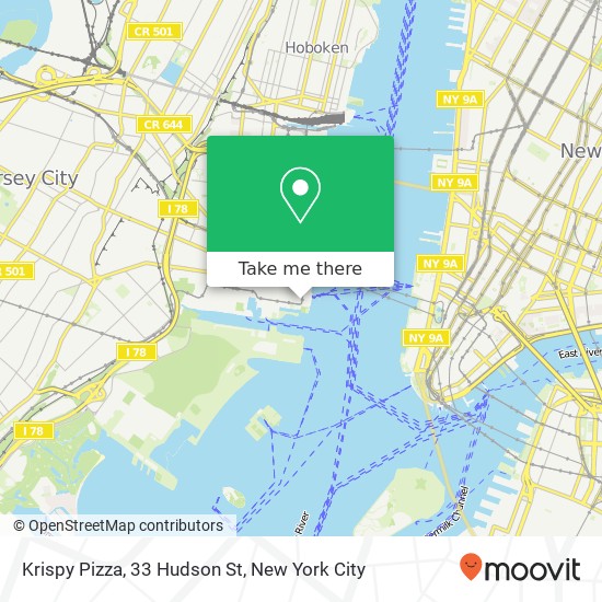 Mapa de Krispy Pizza, 33 Hudson St
