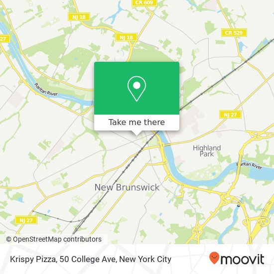 Mapa de Krispy Pizza, 50 College Ave