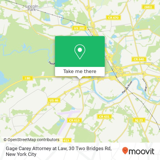 Gage Carey Attorney at Law, 30 Two Bridges Rd map
